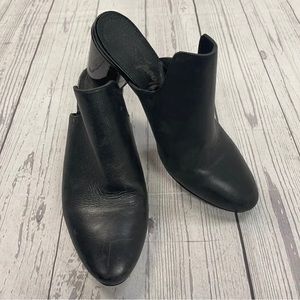 Free People Sparkler Black Leather Mules Women’s Size 38.